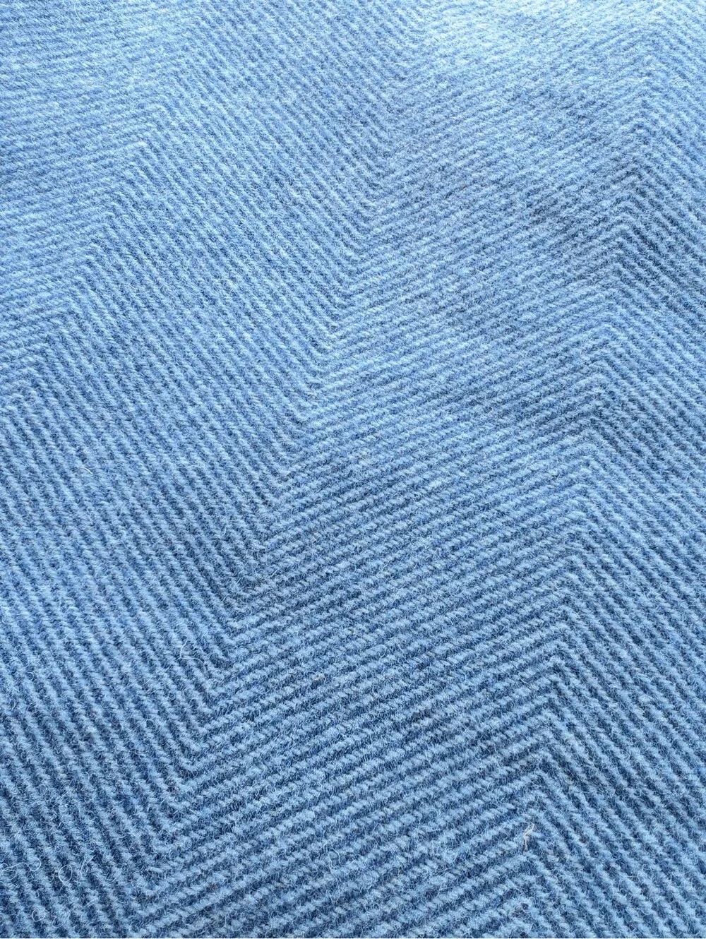 LL Bean x Pendleton 100% Wool Blanket Herringbone Blue King Size 108x90